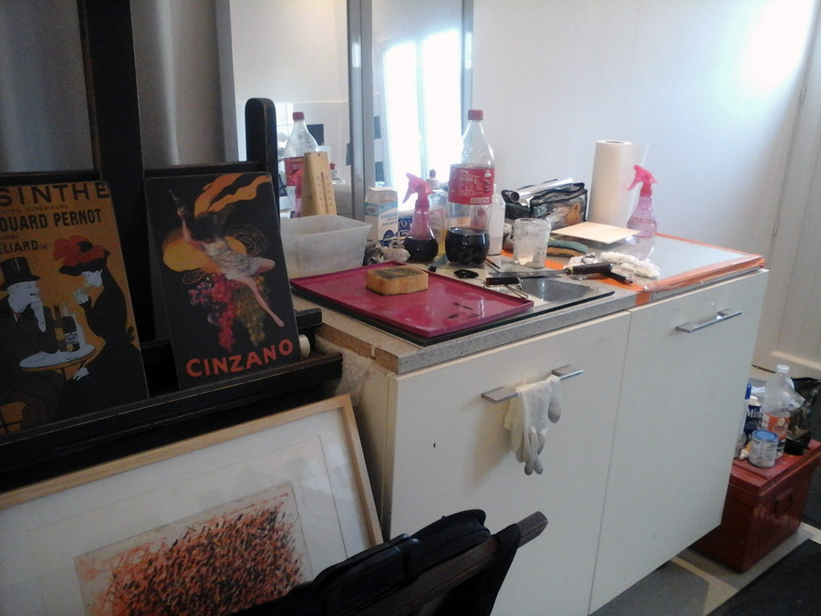 Kitchen lithographie sur marbre | Atelier Kitchen Print