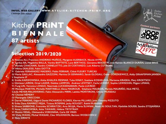 Des affiches pour la Kitchen PRiNT BIENNALE 2019-2020, liste des 87 artistes !