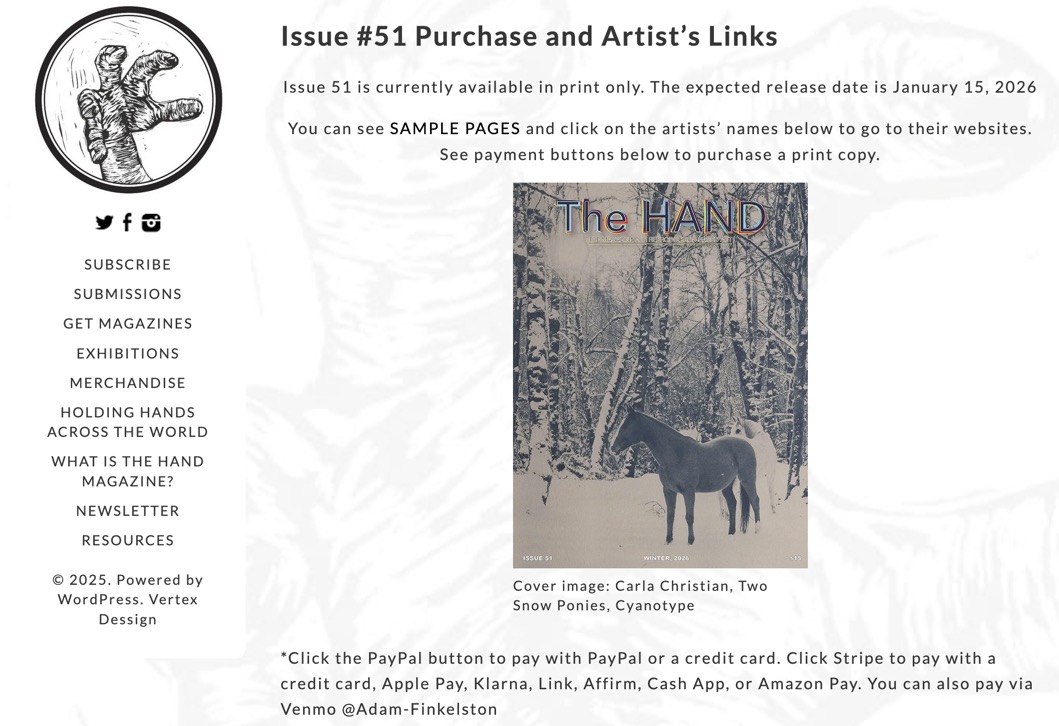 The Hand Magazine présente les lauréats de la Kitchen PRINT Biennale, Issue #51 !