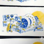 Nouvelle carte d&rsquo;art imprimée en Kitchen Litho et colorisée au pochoir en ce début d&rsquo;année 2026!